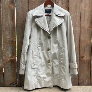 LONDON FOG Women's Cream Tan Trench Coat Size Small